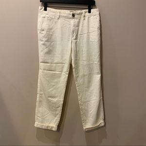 JCREW FACTORY cream crop cotton pants